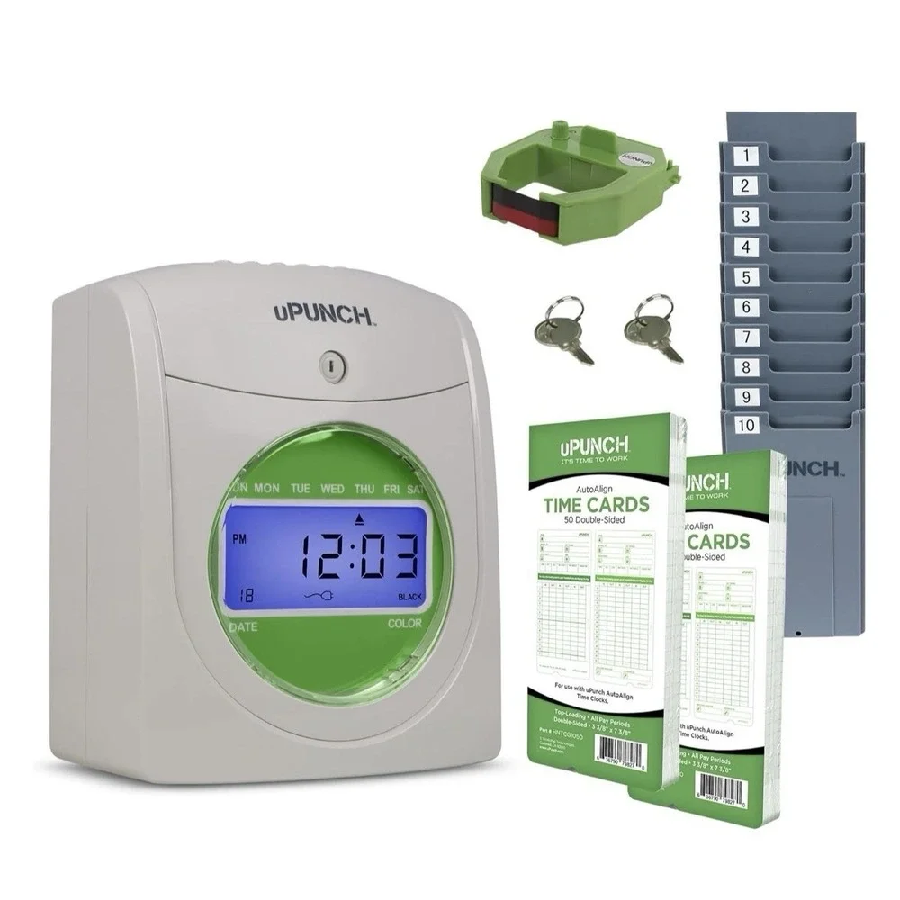 uPunch HN1500 Starter Time Clock Bundle for Small Business Employee Punch Clock